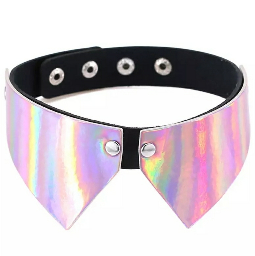 "It's Business" Pink Iridescent Collar Choker